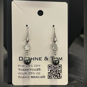 Austrian Crystal Pearls Hook Earrings